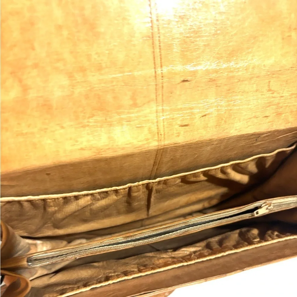 Brown vintage Snake leather Crossbody Bag
